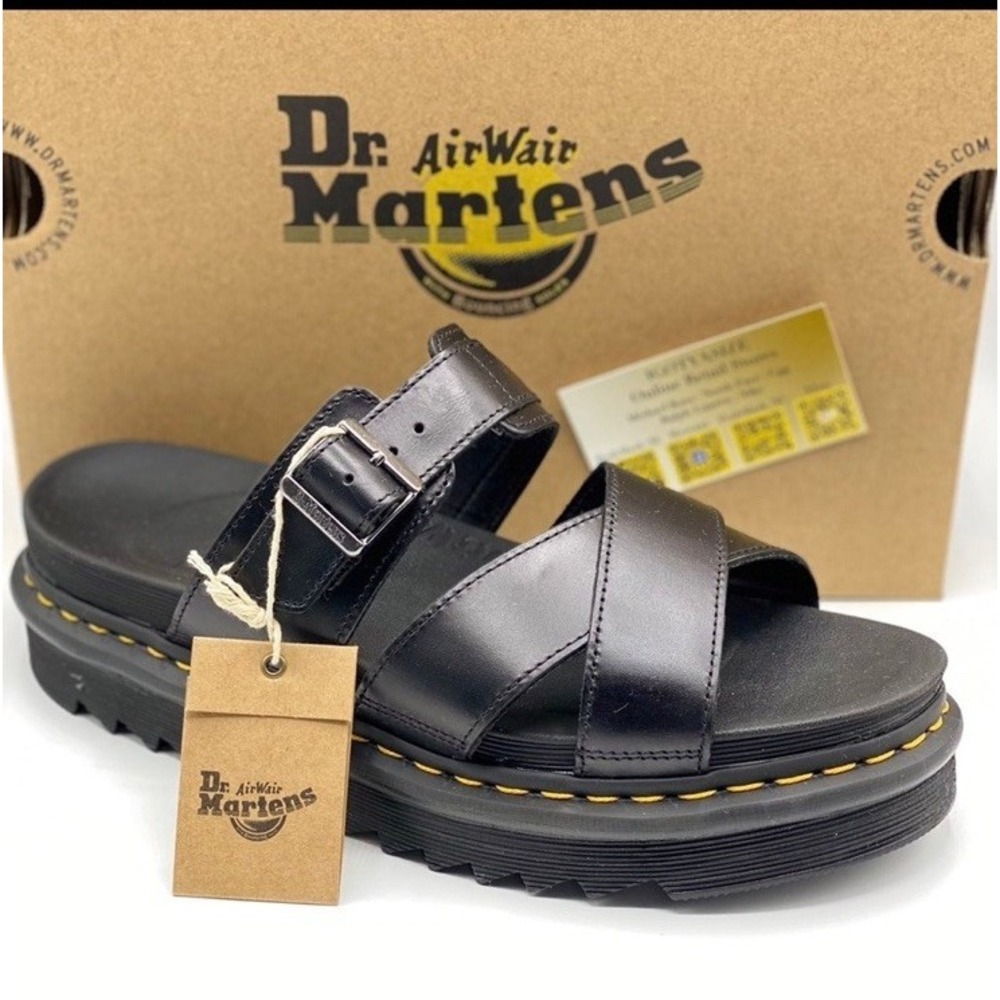 Dr. Martens Ryker Unisex Sandals Size 11 Black Leather Strappy New